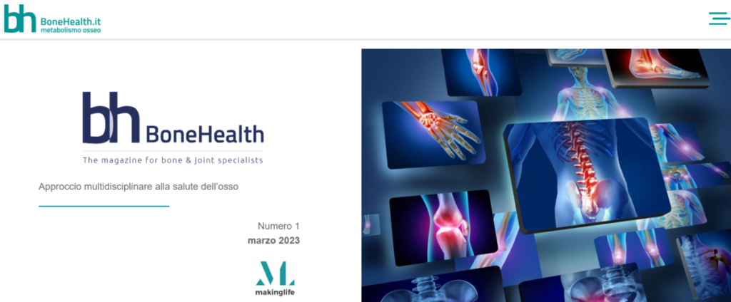 copertina del primo numero di Bone Health Magazine